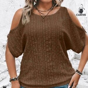Shein Peek-A-Boo Shoulder Eyelet Summer Sweater 3XL, fits like a 2XL